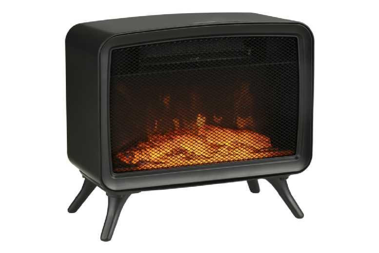 Electric Fireplace Tabletop Heater - Led Flame, Adjustable Heat, Compact Design