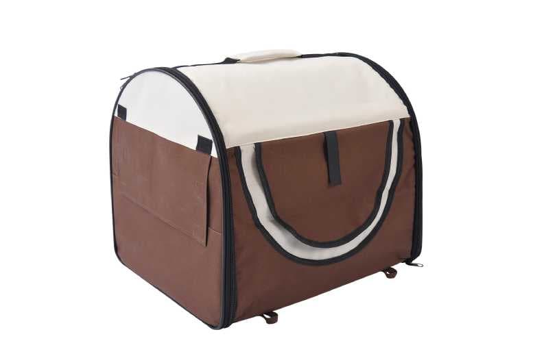 Folding Soft Dog Carrier - Medium, Portable, Durable, Brown, For Small Breeds