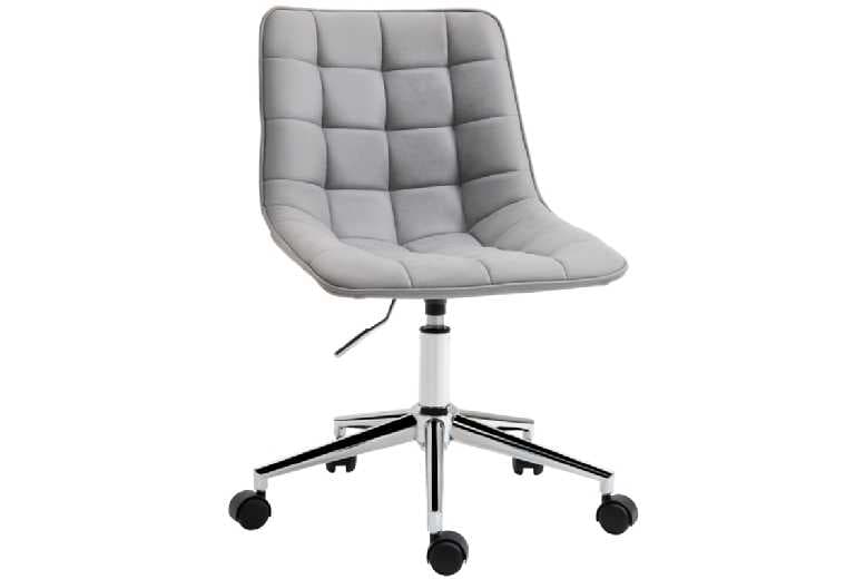 Price Drop! Ergonomic Armless Fabric Task Chair - Adjustable Height, Grey Office Seating