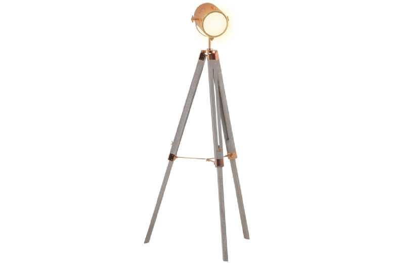 Industrial Tripod Floor Lamp - Adjustable Retro Spotlight, Large Shade