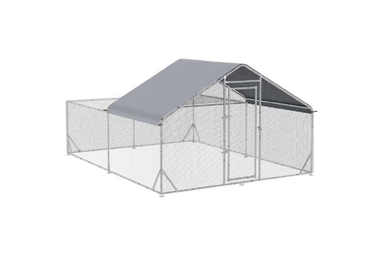 Walk-In Chicken, Duck & Rabbit Run With Roof - Large Outdoor Small Animal Enclosure, Secure Steel Mesh, Easy Access
