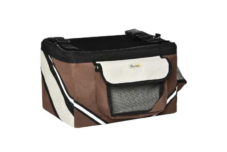 Foldable Soft Dog Travel Crate - Small Carrier, Built-In Leash, Portable, 38X27X26Cm, Ideal For Small Breeds