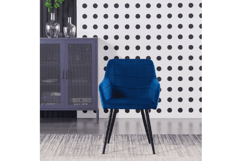 Set Of 4 Austin Velvet Dining Chairs With Metal Legs - Modern Padded Seating For Dining Room