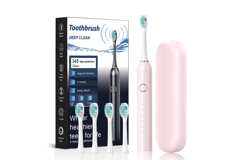 Electric Sonic Toothbrush For Sensitive Gums - 6 Modes, Soft Bristles, Waterproof, Adult Oral Care