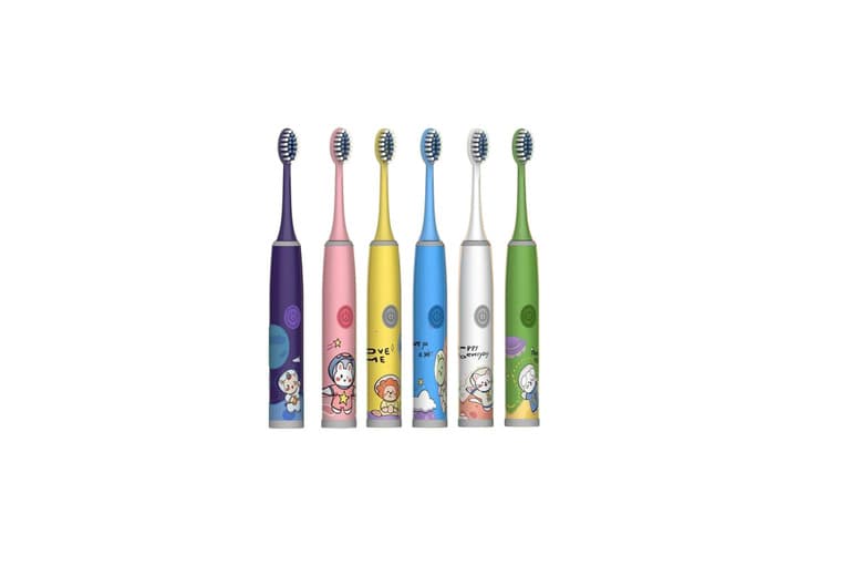 Kids' Smart Waterproof Sonic Toothbrush With 6 Replacement Heads - 4 Modes, Timer & 6 Colours