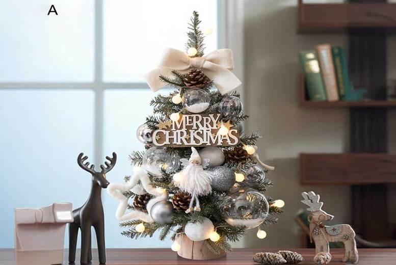 Mini Decorated Tabletop Christmas Tree With Led Light - 5 Styles