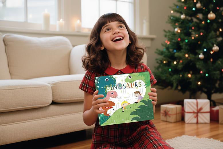 Dinosaur-Themed Christmas Advent Calendar - Optional Map
