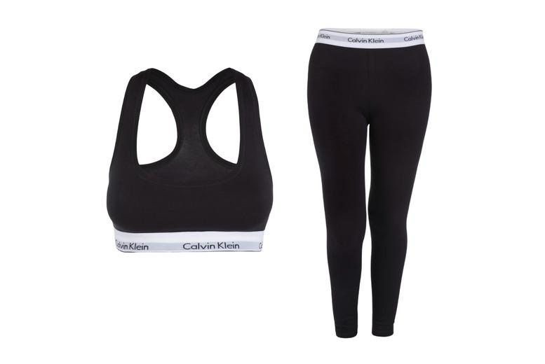 Calvin Klein Women's 2 Pack Seamless Bralette & Leggings Set - Black