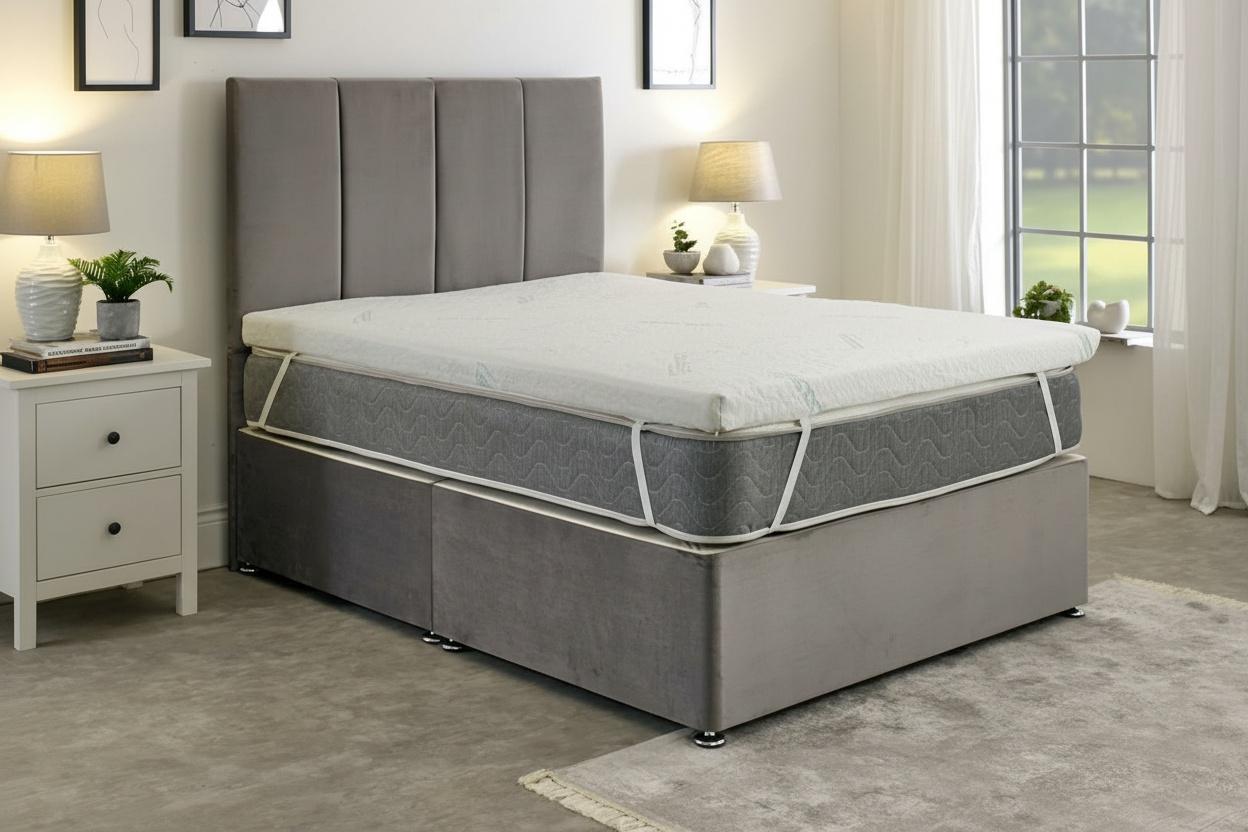 Cool Blue Memory Foam Mattress Topper With Cooling Tech - 10 Sizes