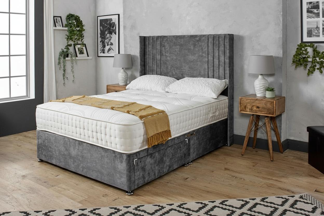 Silver Alister Ottoman Storage Bed With Lift-Up Mechanism