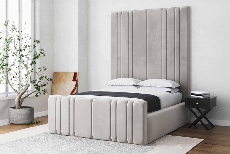 Silver Plush Keeva Ottoman Bed
