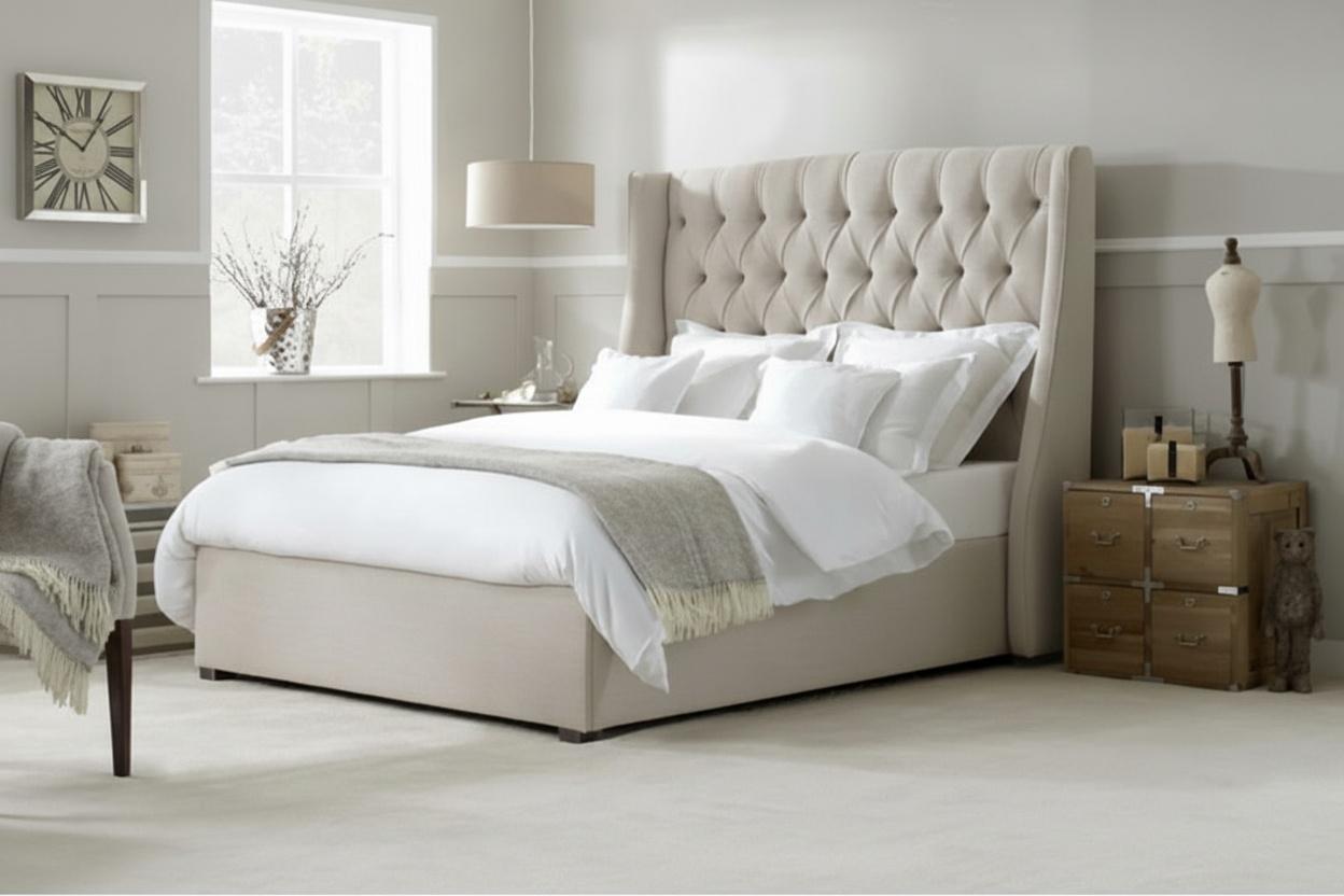 Charlotte Wingback Divan Bed With Storage