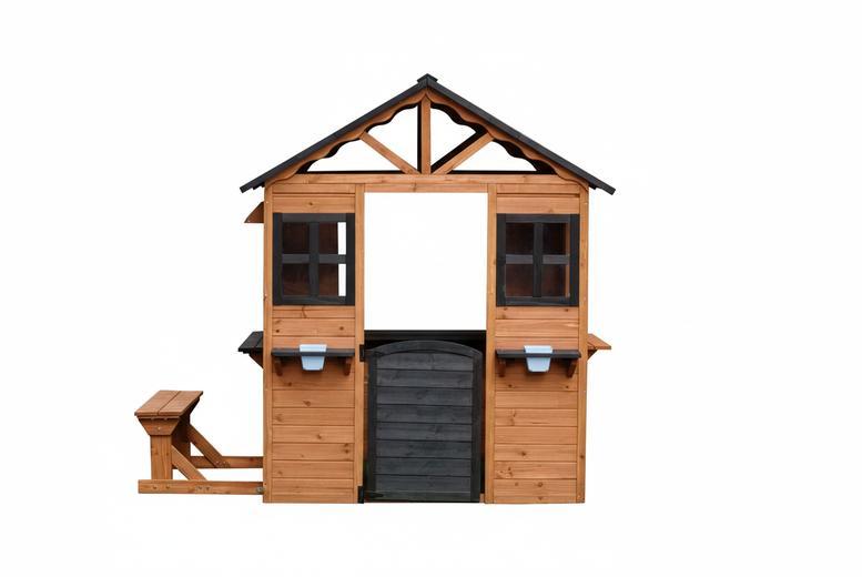 Kiddo Meadow Outdoor Wooden Playhouse With Play Counter And Bench