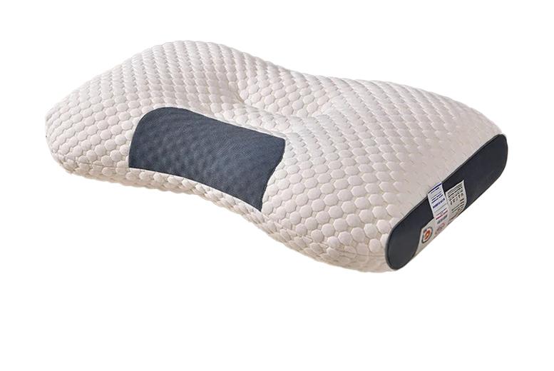 Orthopaedic Memory Foam Cervical Pillow - Breathable Knitted Cotton, Ergonomic 4-Partition Support