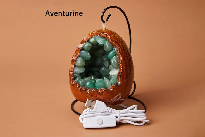 Gemstone Energy Table Lamp - Natural Crystal Healing Decor, 8 Crystal Options, 0.6Kg