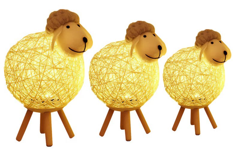Handwoven Dimmable Led Sheep Table Lamp - Eco-Friendly Modern Night Light (3 Sizes, Usb Powered)