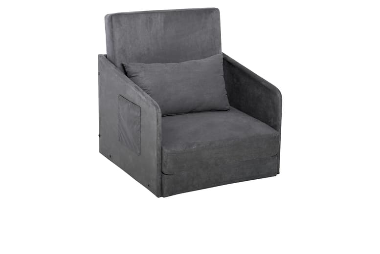 Faux Suede Metal Frame Space-Saving Dining Chair - Modern Compact Padded Seat