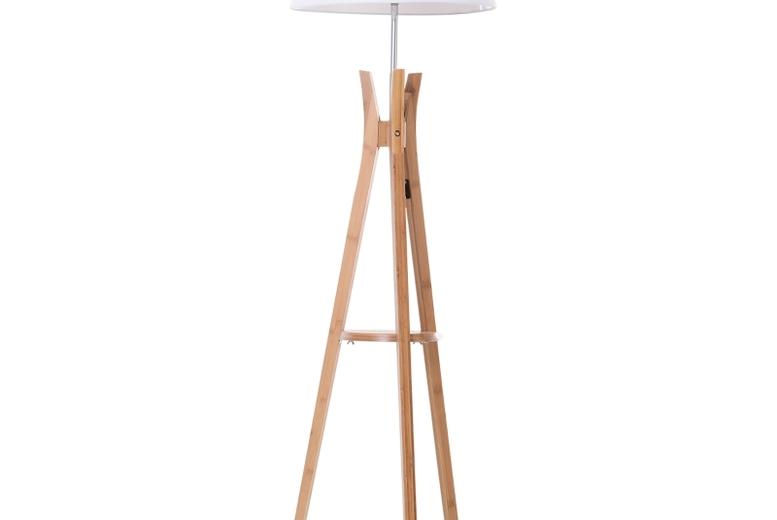 Modern Energy Efficient Tall Tripod Floor Lamp With Shelf - 156Cm, Foot Pedal Switch