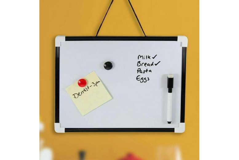 Compact A4 Magnetic Whiteboard - Metal Backed, Easy-Clean, Modern Living Room Organiser