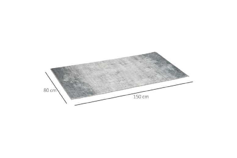 Chic Grey Faux Wool Area Rug - Modern Anti-Slip Floor Decor, 150X80Cm | Soft Brushed Pattern