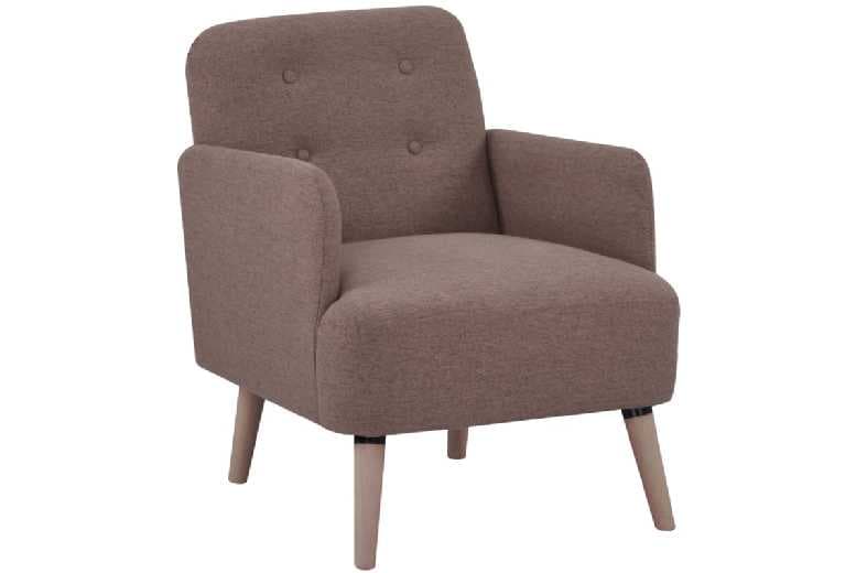 Modern Upholstered Armchair - Natural Wood Frame, Plush Lounge Chair, 79X62X77Cm