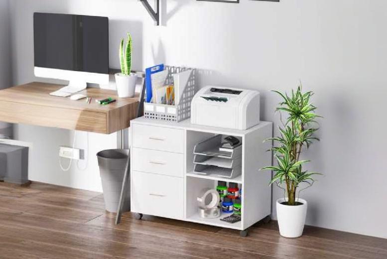 Contemporary Black Bedroom Storage Unit - 3 Drawers, Adjustable Shelf, Mobile, Durable Particle Board