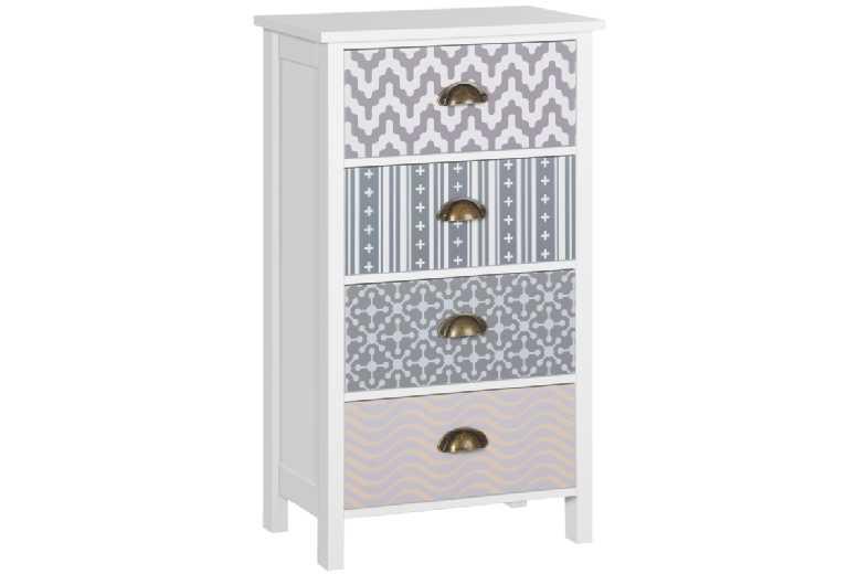 Vibrant Mdf 4-Drawer Modular Storage Cabinet - Compact Space-Saving Dresser Organiser