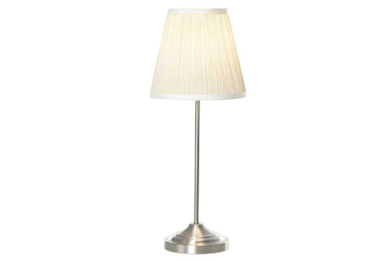 Modern Steel Table Lamp With Pleated Shade - E27 Bulb, 57Cm, Contemporary Home Lighting