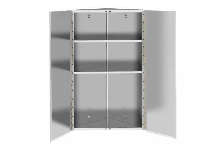 Stainless Steel Corner Wall Mounted Bathroom Mirror Cabinet - Modern, Rust-Resistant, Space-Saving