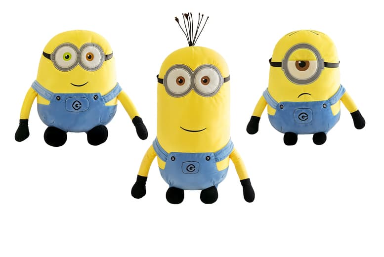 Plush Minion Soft Toy Cushion - Ultra-Soft Embroidered, 3 Sizes, 3 Colours
