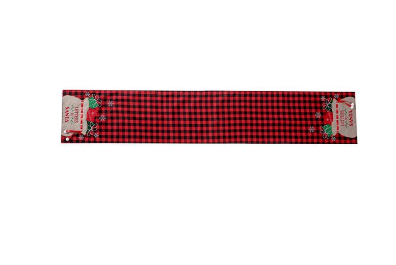 Christmas Gingham Cotton Table Runner - Extra-Long, Machine-Washable, Classic Red Or Black