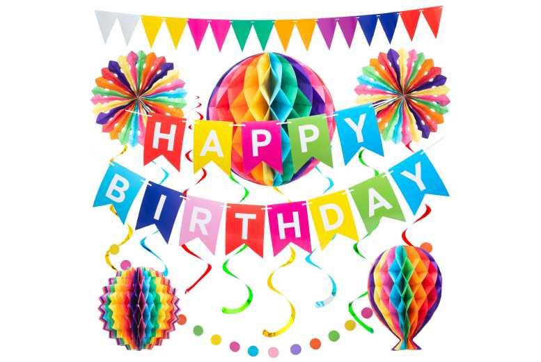 Rainbow Paper Tableware Party Set - Disposable Birthday Plates & Cutlery Kit