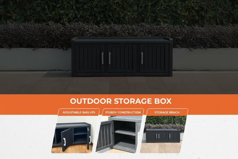 Multi-Purpose Plastic Storage Cabinet With Adjustable Shelves And Secure Doors - Black Or Brown