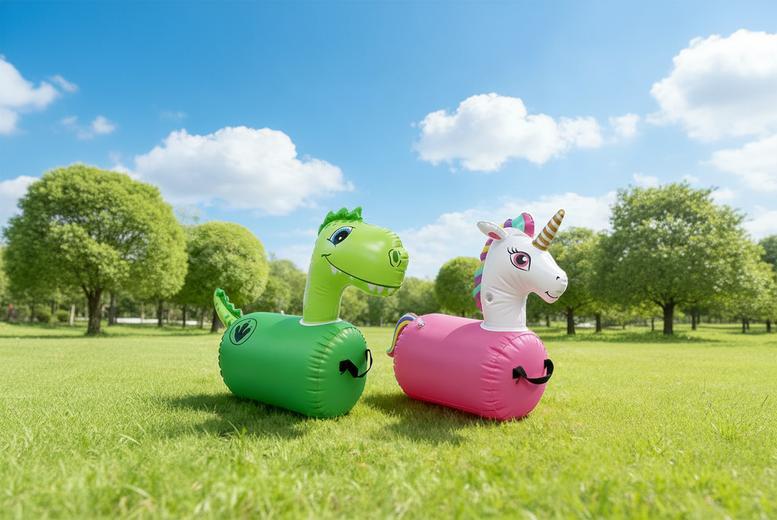 Kids' Inflatable Hopping Animal Bouncer - Unicorn & Dinosaur Designs
