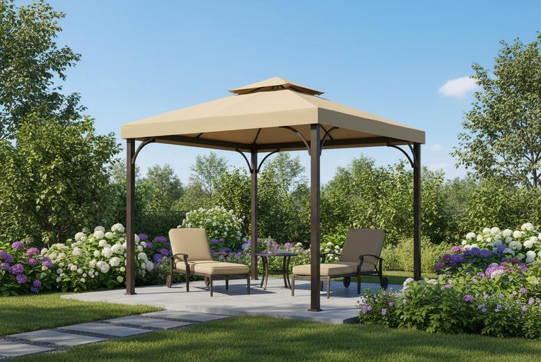 3X3M Gazebo Canopy Roof Replacement Cover - Beige (Cover Only)