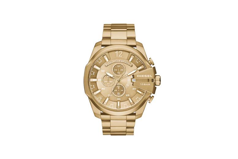 Diesel Dz4360 Mega Chief Men'S Stainless Steel Gold-Tone Chronograph Watch