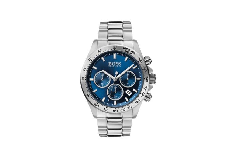 Hugo Boss Hero 1513755 Chronograph Watch With Bold Blue Dial & Steel Bracelet