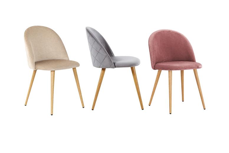 Luciana Velvet Dining Chairs With Quilted Diamond Stitching