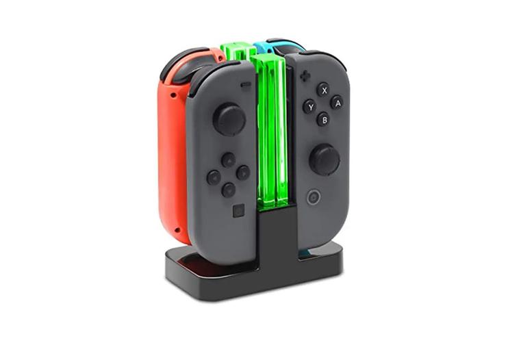 Nintendo Switch Joy-Con Charging Dock - 4-Controller Led Charger, Compact Gaming Accessory