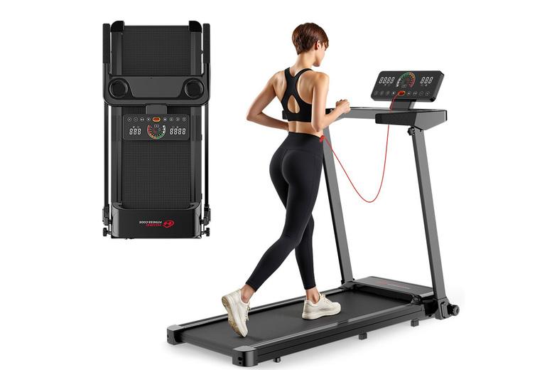 4-In-1 Folding Q8 Treadmill With 12 Preset Programs & Touch Control