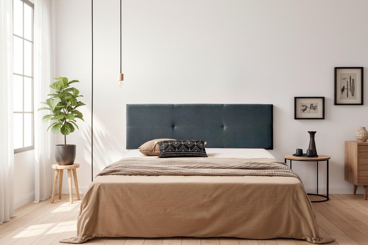 Alma Aqualine Headboard - Premium Fabric, Space-Saving Storage Base