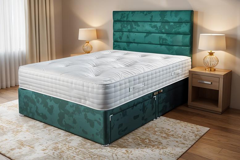 Price Drop! Green Panel Bed Set With Storage