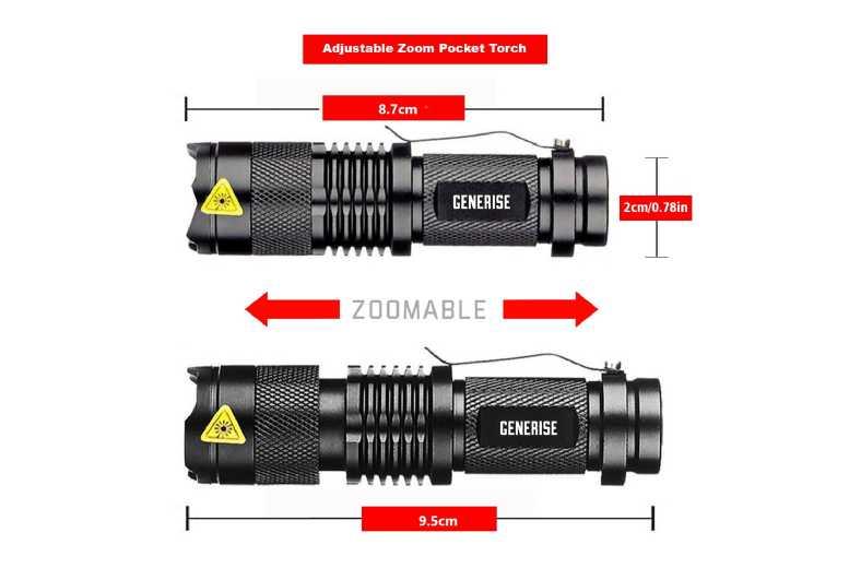 Led Pocket Torch - Compact, Adjustable Modes, 350 Lumens, Energy Efficient