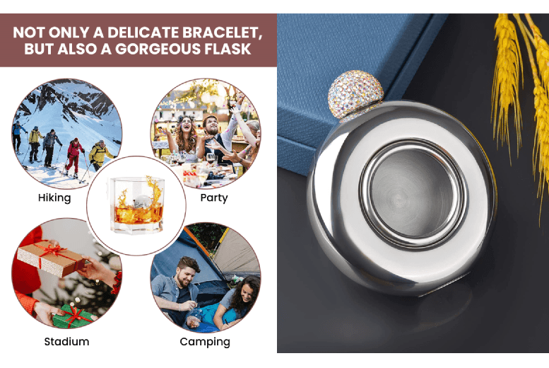 Stainless Steel Hip Flask Tableware Gift Set - 150Ml, Compact & Modern Design