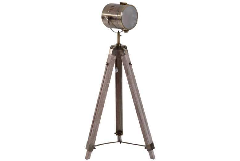 Price Drop! Retro Tripod Metal Floor Spotlight Lamp - Adjustable Vintage Metal, Pine Wood, 100-140Cm, Statement Lighting