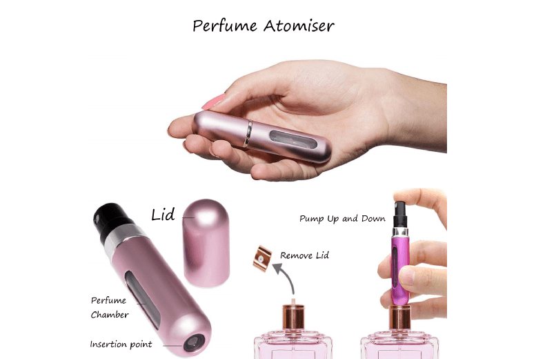 Refillable Perfume Atomiser Spray - Unisex Fragrance Travel Bottle (5Ml, No Brand)