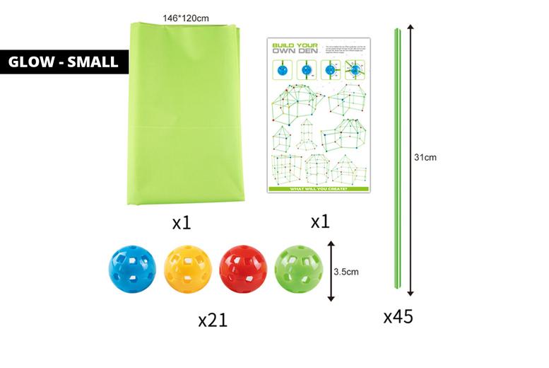 Children'S Glow In The Dark Fort Building Stem Kit - Creative Construction Toy, Ages 5+, Educational & Imaginative Play