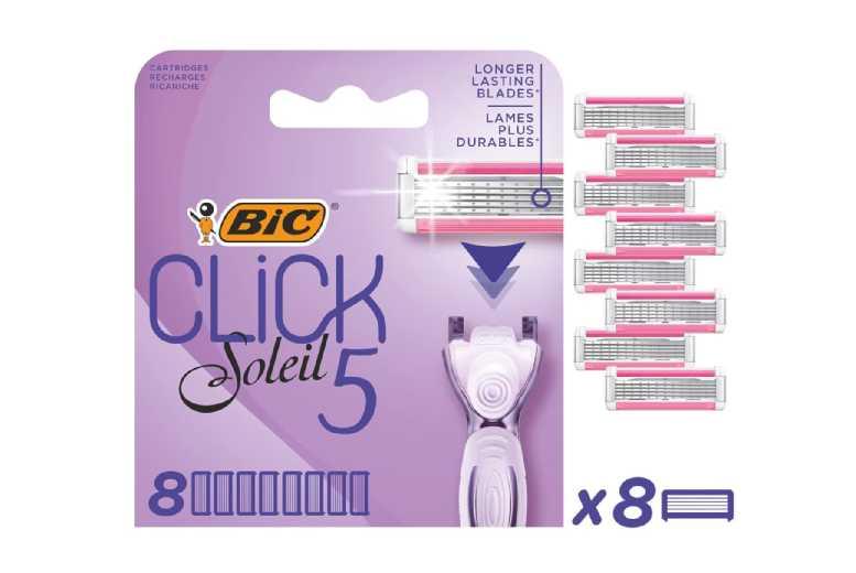 Bic Soleil Sensitive Skin Women's Razor Refills - Triple & Five-Blade, Aloe, Eco-Friendly, Face & Body Shaving
