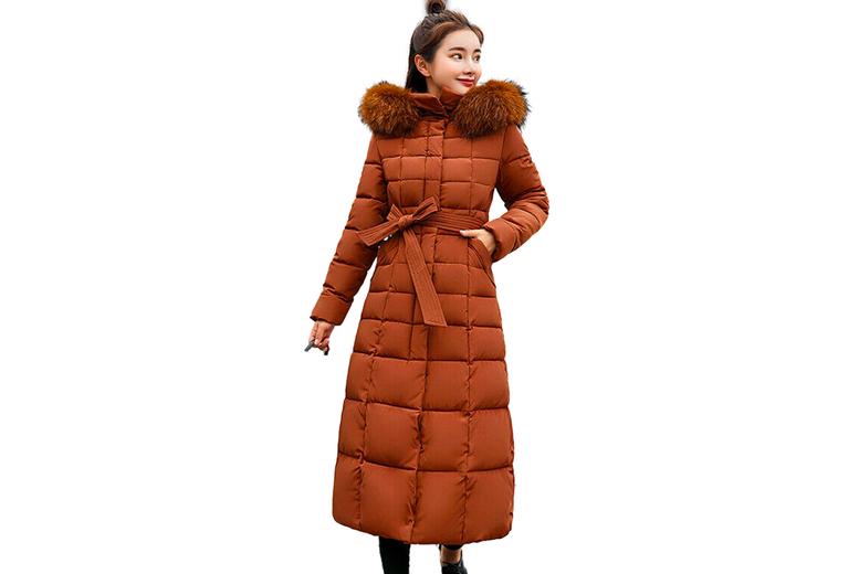 PRICE DROP! Women's Longline Hooded Puffer Parka Jacket - Thermal Insulated, 100% Polyester, Multiple Colours & Sizes