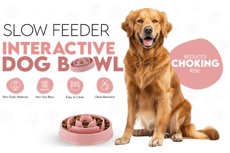 Slow Feeder Dog Bowl - Non-Slip, Durable, All Breed Sizes, Healthy Eating Aid